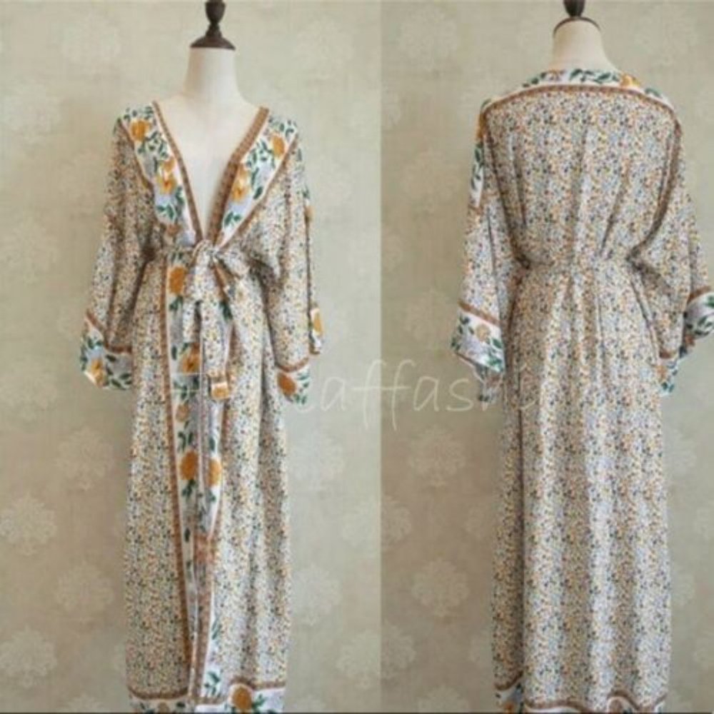 FLASH SALE! Floral Kimono Duster Swim Cover Up - Picture 6 of 8